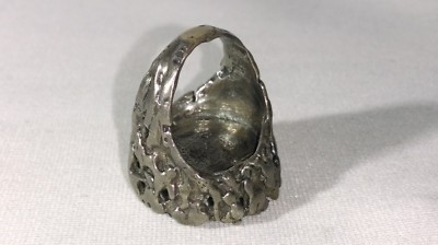 Bague Ancienne En Argent 925 Et Lapis Lazuli - Vintage Israël Années 1970, Bon état