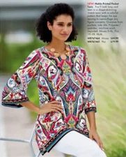 size medium Monroe and Main Mabel Printed Pocket Tunic Top new