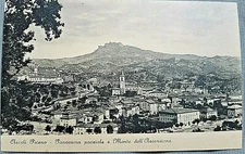 antique postcard ASCOLI PICENO partial panorama Monte dell'Ascensione old card