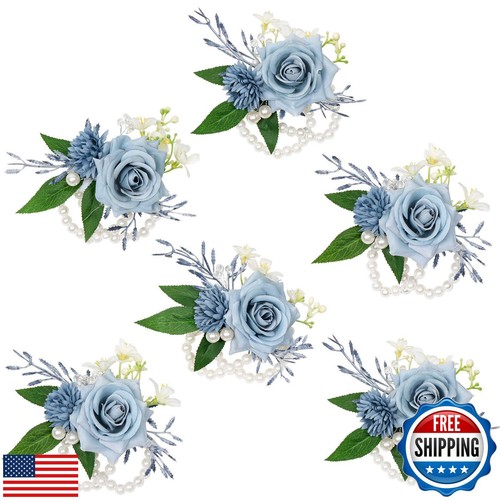 Serwalin 6 PCS Wrist Corsages for Wedding, Girl/Mother Bride Bridesmaids Cors