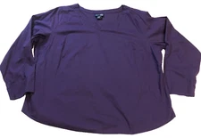 Venezia Jeans Womens Blouse Size 18/20 Floral Embroidered V-Neck 3/4 Sleeve NWT