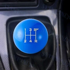 5 Speed Fuckin' Fast Round Ball BLUE Gear Shift Knob Lever M8 M10 M12 Thread X1