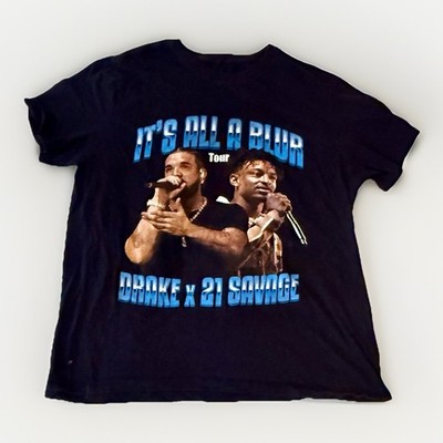 Drake X 21 Savage Shirt Mens Large Black It's All A Blur Tour Concert Rap Music