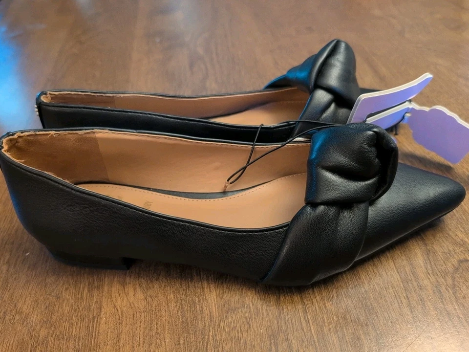 Sam & Libby Mujer Laurena Punta Anudada Ballet Pisos Negros Talla 7.5 ¡Nuevo! Foto 2 de 4