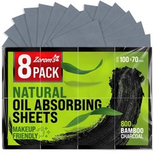 Natural Oil Blotting Sheets for Face with Bamboo Charcoal - 8pk/800 Makeup Fr...