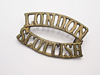 WW1 Era 14th Battalion London Scottish Brass Shoulder Title (F. Narborough)