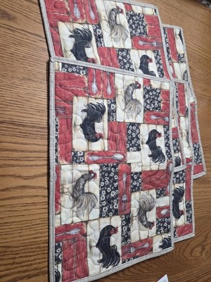 Handmade Quilted Placemats Set Of 4. 13''x18'' L.