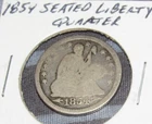 PreCivil WarEra 1854 Philadelphia Mint Silver Seated Liberty Quarter with Arrows