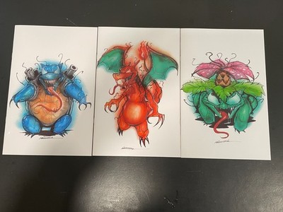 Gorkem Demir Artist Alley Comics Charizard Venusaur Blastoise Set of 3 NM/NM++