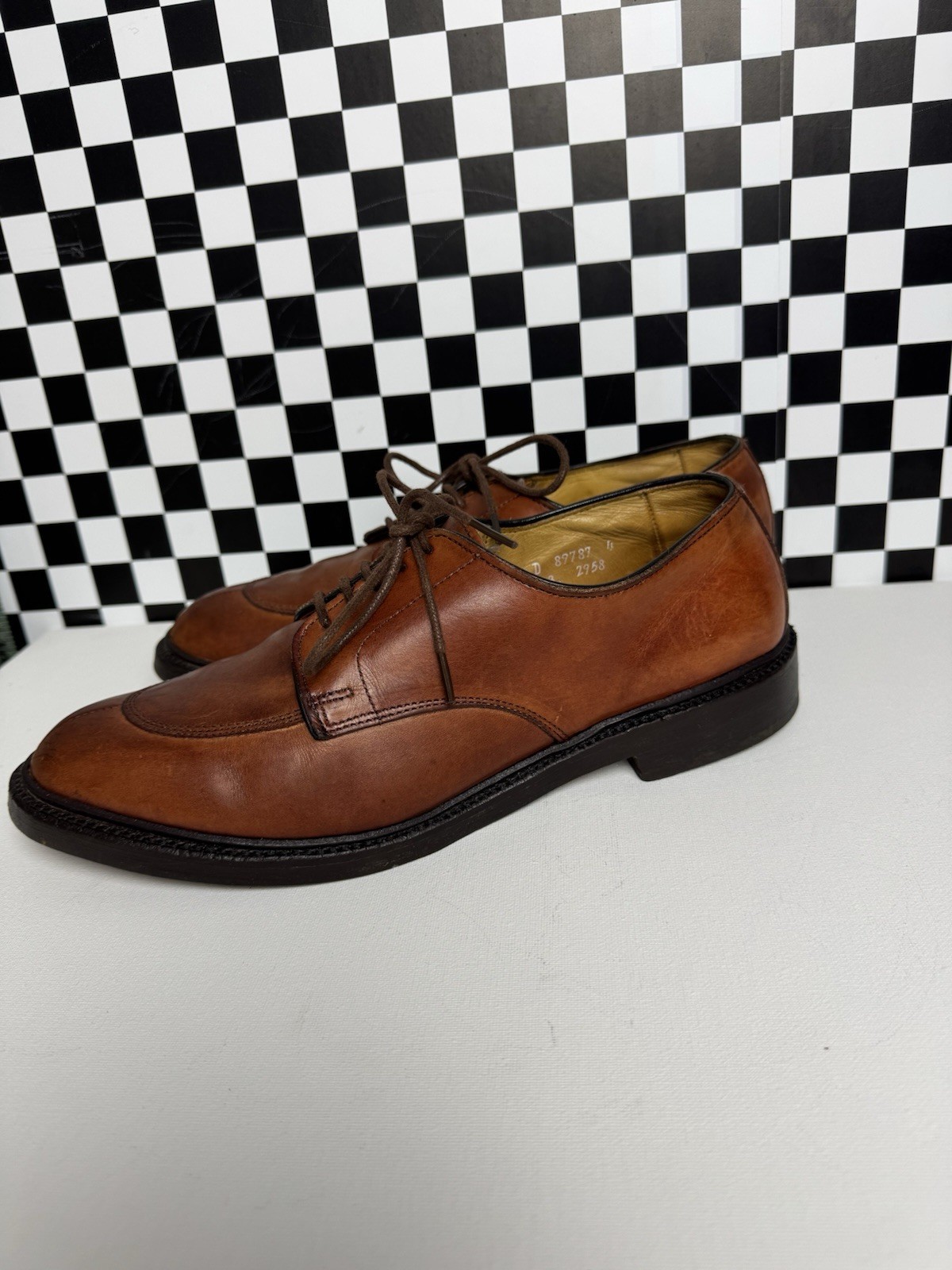 Men's ALLEN EDMONDS Ashton Brown Leather 1628 Dress Oxfords Split Toe Size 10 D