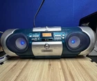 Vintage JVC RV-B550 CD Portable Boombox Blue CD & Tuner  AUX Works GREAT!