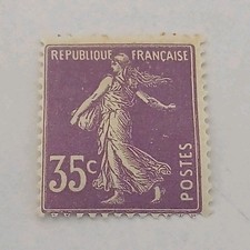 Timbre France Semeuse Maigre N° 136 (foncé) Neuf * Gomme Origine Cote 450€ Signé