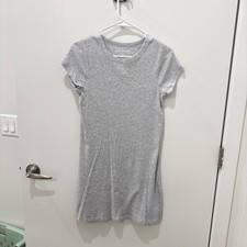 American Eagle Shirt Dress Womens Medium Grey Crewneck Short Sleeve Short