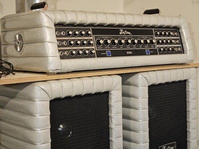 Beautiful! 1970's Kustom 300W 6-Channel Guitar Amp Head w/ Speaker Cabinets