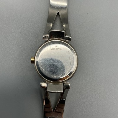 Bulova Womens Watch 22mm MOP Dial Two Tone Bangle Bracelet  display picture 2