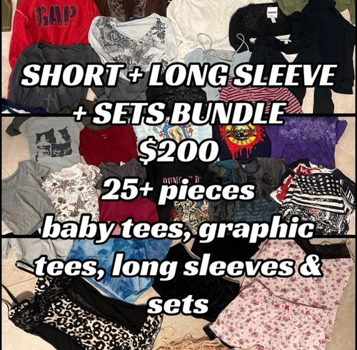 HUGE TOPS BUNDLE 🖤 | 25+ PIECES | TEES, LONG SLEEVES, SETS | Y2K
