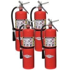Amerex B456, 10lb ABC Dry Chemical Extinguisher, Aluminum Valve, Hanger, 4 Pack