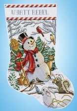 Design Works Woodland Snowman Stocking Counted Cross Stitch Kit
