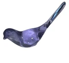 Fenton Purple & Clear Art Glass Bird Figurine Decorative Impressed Backstamp
