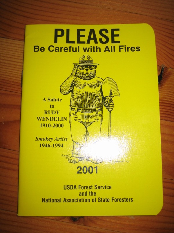 NOS Smokey Bear 2001 Pocket Planner Calendar USDA Forest Service Rudy Wendelin