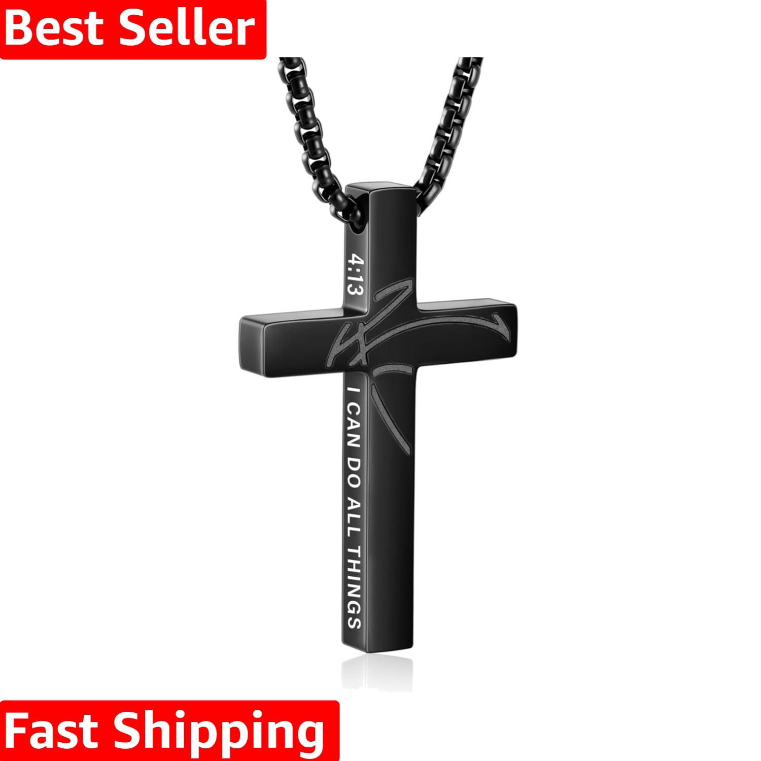 Basketball Cross Necklace Gifts for Boys Men, Cross with Bible Verse Stainles...