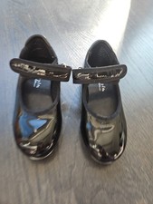 Freestyle by Danskin Tap Shoes Black Adjustable Strap Patent Shine Youth Size 9
