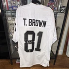Tim Brown Oakland Raiders #81 Signed White NFL Football Jersey - Hologram