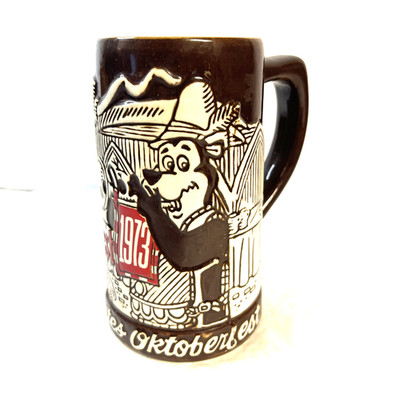 Hamm's Beer Bear Oktoberfest 1973 Stein Beer Mug Tankard Ceramarte Brazil