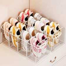 Acrylic Kids Shoe Rack for Closet 2 Pack Toddler Shoe Storage 4 Sections Kids...
