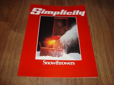 Simplicity Snowthrowers Brochure LIT 820605-100 AD124