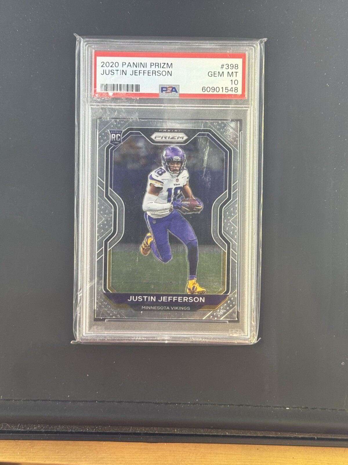 B) 2020 Justin Jefferson Prizm Base RC  (#398) PSA 10