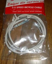 NOS Universal Shimano Twist Grip or Click Stick 3 & 5 Speed Bike Shifter Cable