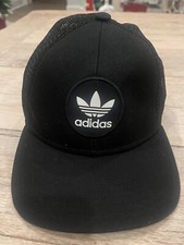 Adidas Originals Circle Logo Mesh Snapback Trucker Cap Black/White Hat