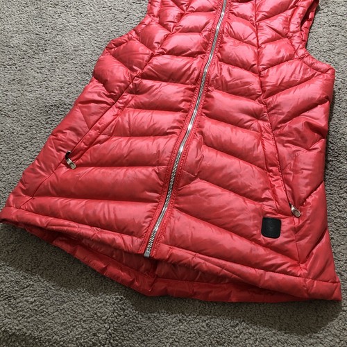 Spyder Syrround Quilted Down Vest Womens M Coral Pink Full Zip Winter Puffer - Picture 2 of 10