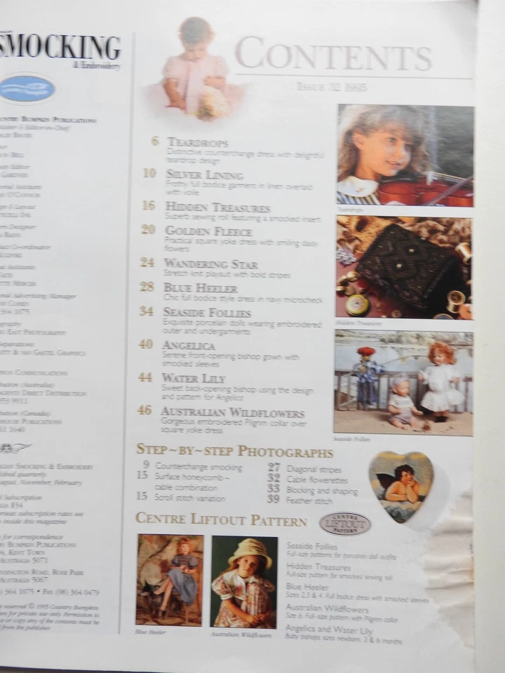 Australian Smocking & Embroidery magazine No 32 from  1995 complete w/ patterns - Image 3 of 4