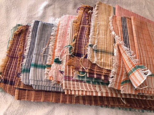 5 Pcs Khadi Bath Towel Khadi Handspun Hand Woven Hand pattern Wrap Scraf - Picture 6 of 6