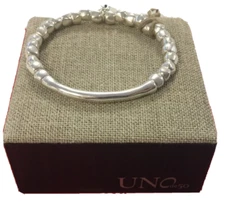 NEW Uno de 50 JOURNEY Silver Plated Bracelet Size Medium Silver Beads Travesia