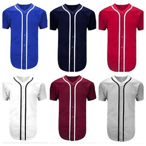 plain button up baseball jerseys