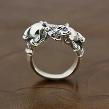 Skulls Claw Rings 925 Sterling Silver Punk Jewelry 8V003D US Size 9~10 DZ