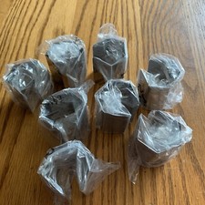 Set of 8 Alessi Delta Stainless Steel Square Round Napkin Rings Holders