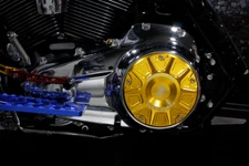 Gold Clutch Derby Cover for Harley Touring FLHXSE FLHTKL FLHTCUL Road King Trike