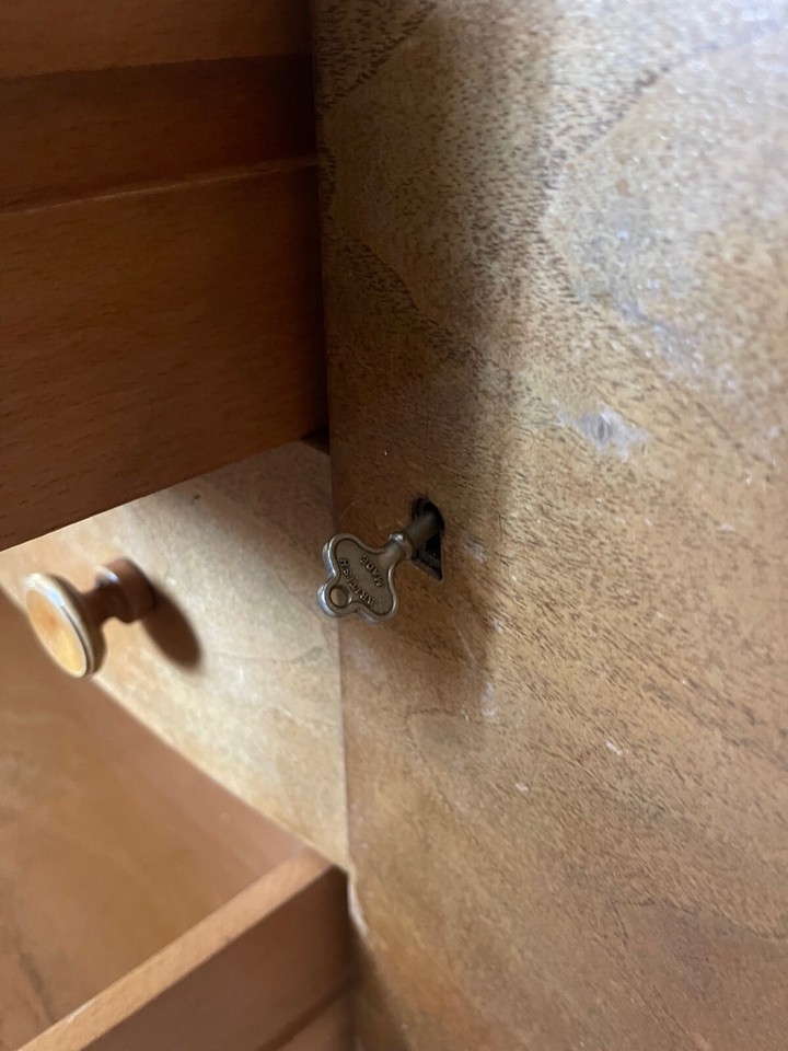 Vintage Sideboard with Drawers and Cupboards with Key Art Deco
