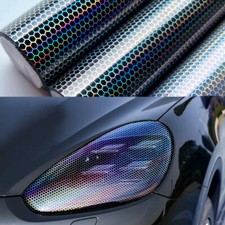 Car Laser Honeycomb Headlights Taillight Lamp Vinyl Wrap Tint Film Light Sticker