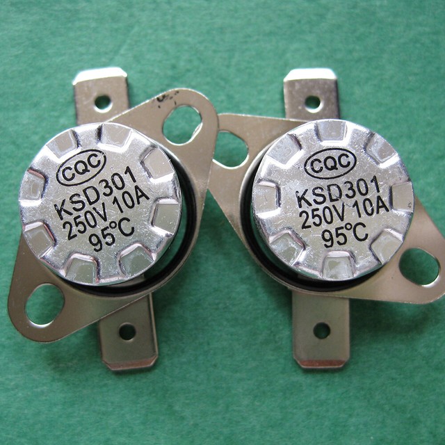 2pcs KSD301 95°C / 203°F Degree Celsius N.C. Temperature