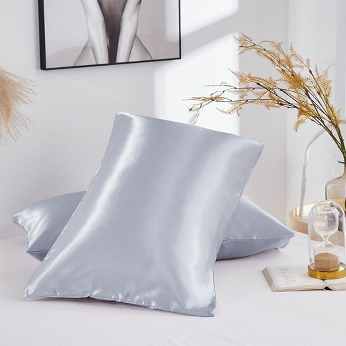 Silky Fiber Pillowcase Pillow Case Cover King Queen Size Smooth Cushion Cover US - Picture 14 of 17