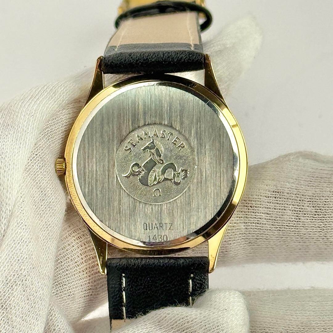 OMEGA Seamaster Cal.1430 Quartz Gold Dial Date Watch #8938 | eBay