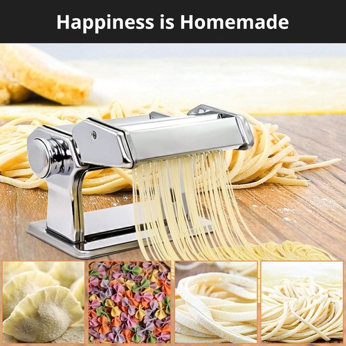 Edelstahl Frische Nudelmaschine Roller Maschine für Spaghetti Nudeln Fettuccine - Bild 4 von 15