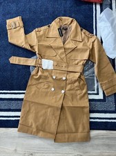Pretty Little Things Beige Faux Leather Statement Buckle Trench Us Size 4