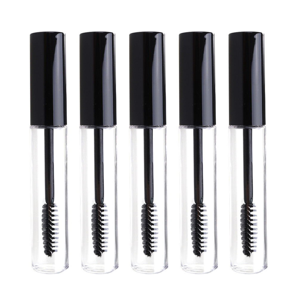 5Pcs Black Round Empty Mascara Tubes for DIY Eyelash Tint