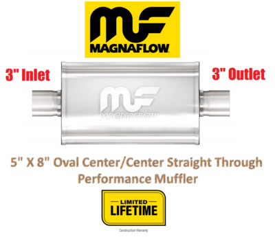 MagnaFlow 5x14x8in Oval 3in Center/Center Straight-Through Performance Exhaust Muffler | (12219)